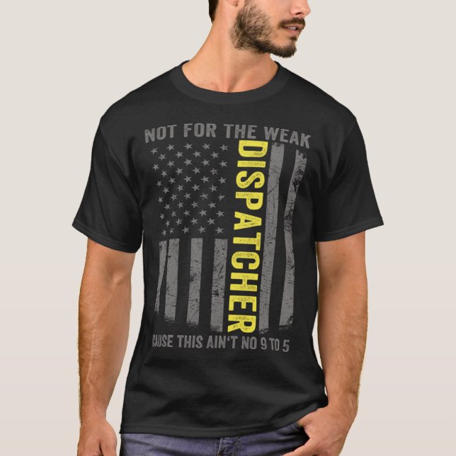 911 Dispatcher US Flag Thin Gold Line Emergency Di T-Shirt (Vorderseite)