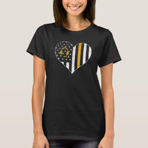 911 Dispatcher USA Flag Herz-Notfall-Rückführung T-Shirt