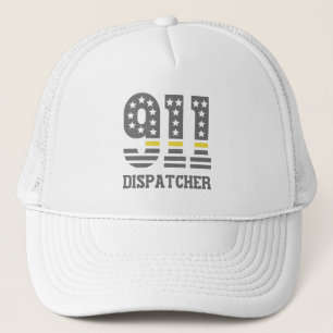 911 Dispatcher USA Flag Thin Yellow Line Emergency Truckerkappe