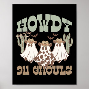 911-Dispatcher versendet Ghule Halloween-Geist Wes Poster