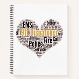 911 Dispatcher Word Cloud-Kaffee-Tasse Notizbuch