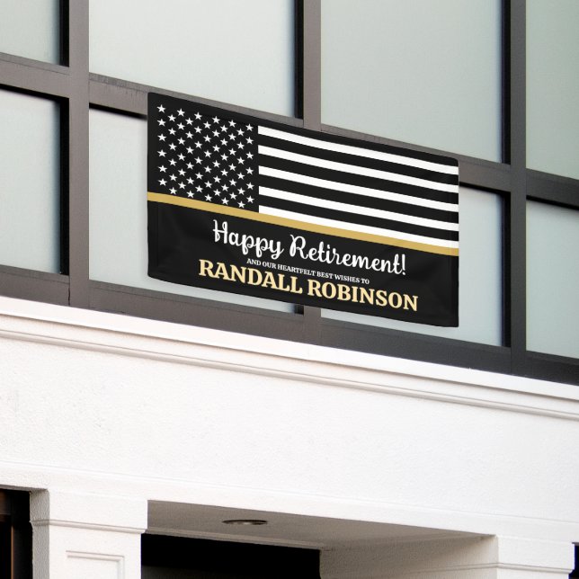911 Einlösung des Thin-Gold-Line-Happy-Ruhestands  Banner (Äußeres Gebäude)