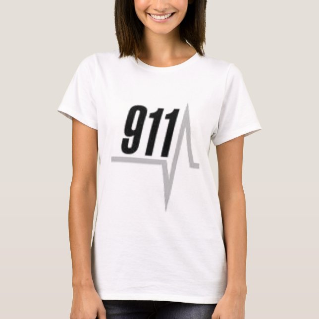 911 EKG Streifen T-Shirt (Vorderseite)
