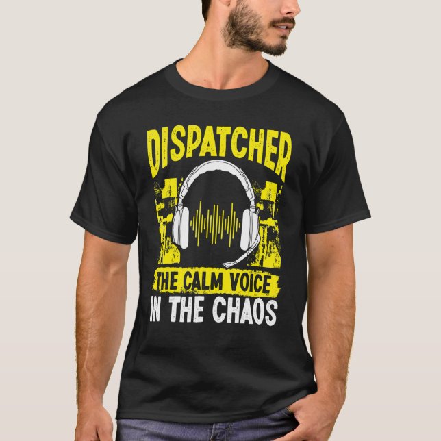 911 Feuerwehr und Polizeiflieger Calm Voice in Cha T-Shirt (Vorderseite)