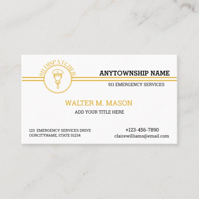 911 Flaggenflagge für die dünne Goldlinie der Disp Visitenkarte (Vorderseite)