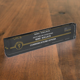 911 Flaggenschalter für Thin-Gold-Linien in Dispat Namensplakette