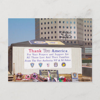 911 Ground Zero Vielen Dank, Amerika Postkarte
