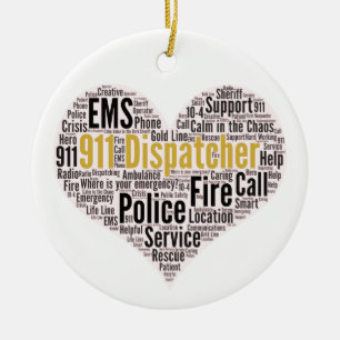 911 Keramik zum Versenden von Word Cloud Ornament