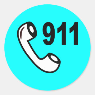 911 NOTFALLTELEFONNUMMER MEDIZINISCHE HILFE RUNDER AUFKLEBER
