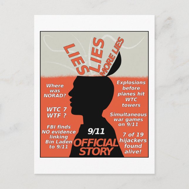 911 Offizielle Wahrheitsgeschichte Postkarte (Vorderseite)