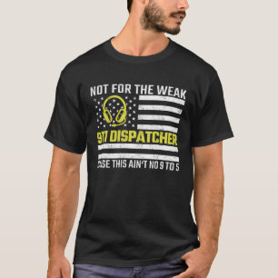 911-Operator US-Flagge Dünne Gold-Linie Notfall-Di T-Shirt