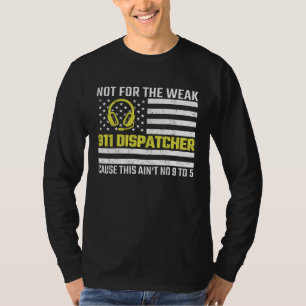 911-Operator US-Flagge Dünne Gold-Linie Notfall-Di T-Shirt