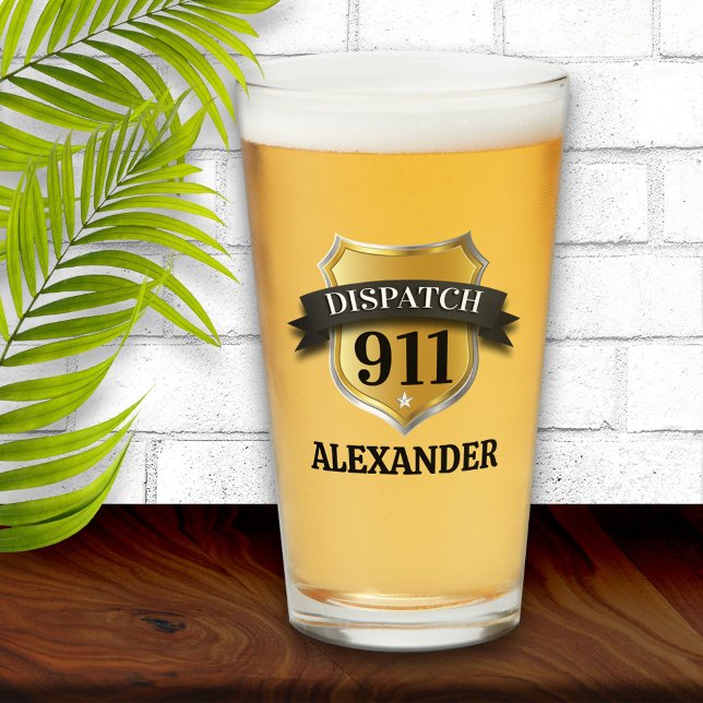 911 Personalisiertes Pint-Glas aus dem Versandraum Glas (Von Creator hochgeladen)