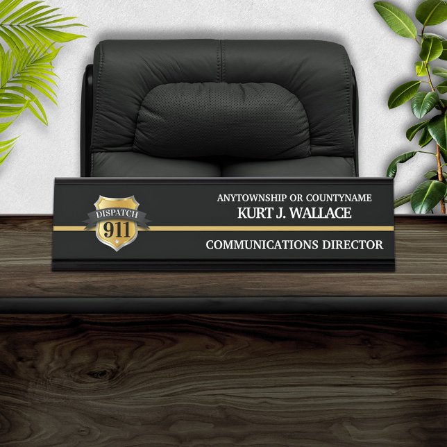 911 Schildschild-Namenspatrone für den Dispatcher Schreibtischnamensplakette (Von Creator hochgeladen)