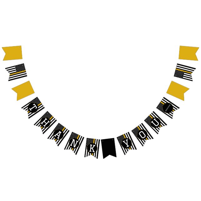 911 Thin Gold Line Dispatcher Vielen Dank Wimpelkette (Alle)