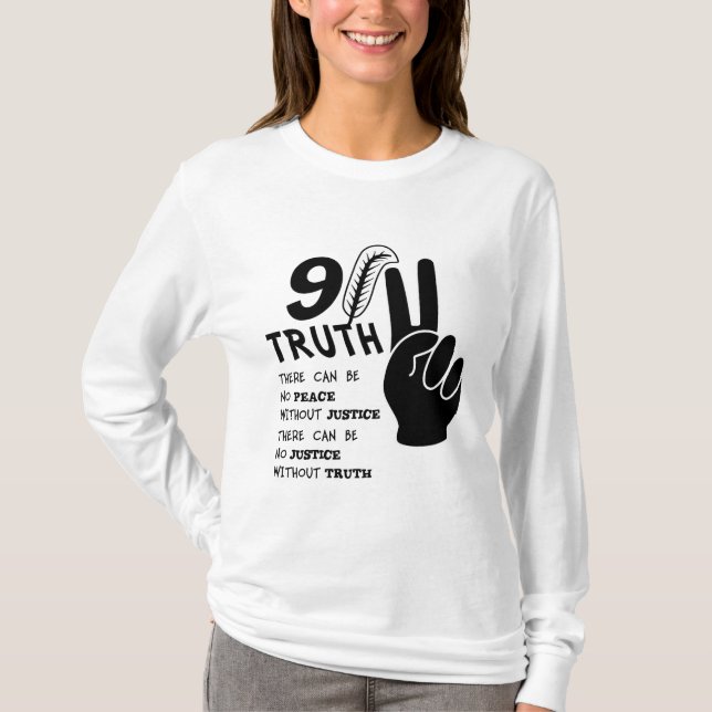 911 Wahrheit kein Frieden ohne Gerechtigkeit T-Shirt (Vorderseite)