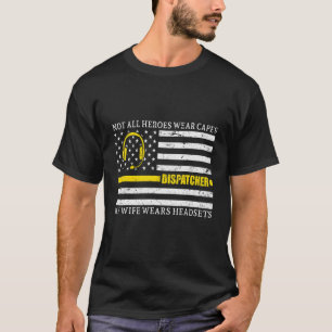 911 Werft meine Ehefrau trägt Headset Thin Gold Li T-Shirt