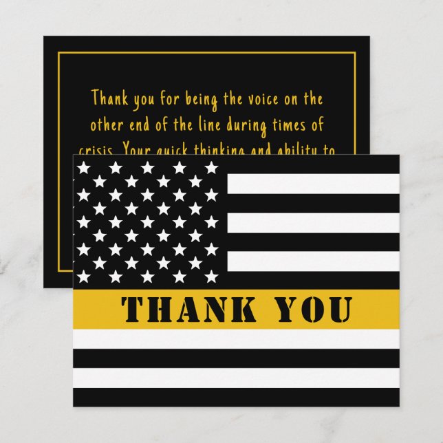 911 Wertsteigerung der Thin-Gold-Line-Flagge für d Dankeskarte (Vorne/Hinten)