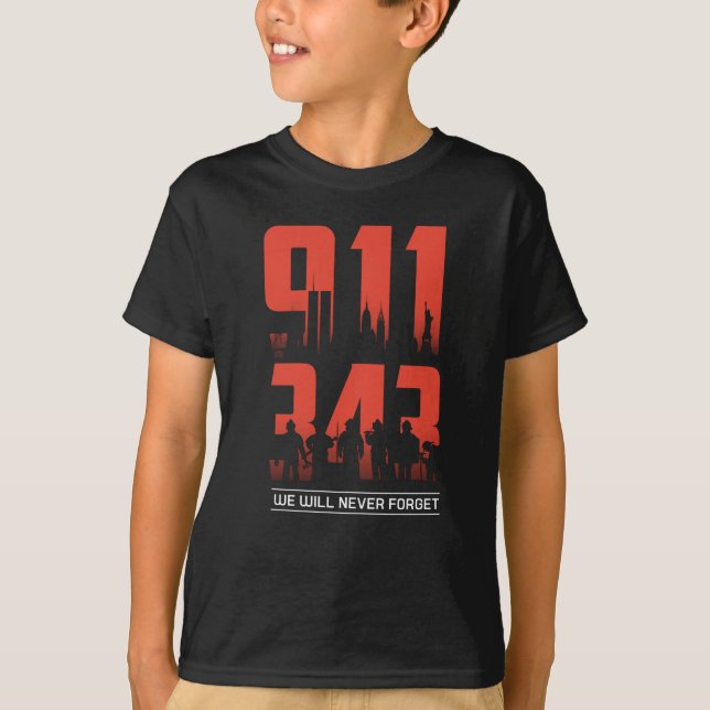 911 wir werden nie vergessen 343 Feuerwehrleute Pa T-Shirt (Vorderseite)