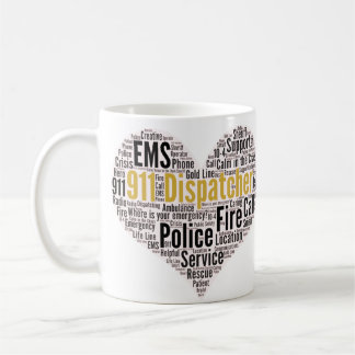 911 Word-Cloud für den Datenaustausch Kaffeetasse