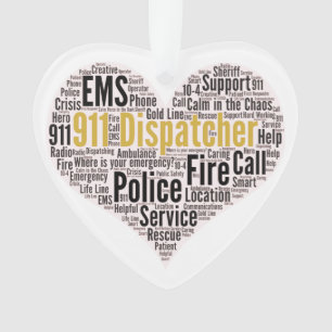 911 Word-Cloud für den Datenaustausch Ornament
