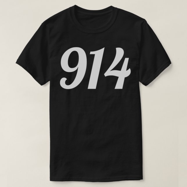 914 Gebietscode für Westchester Landkreis New York T-Shirt (Design vorne)