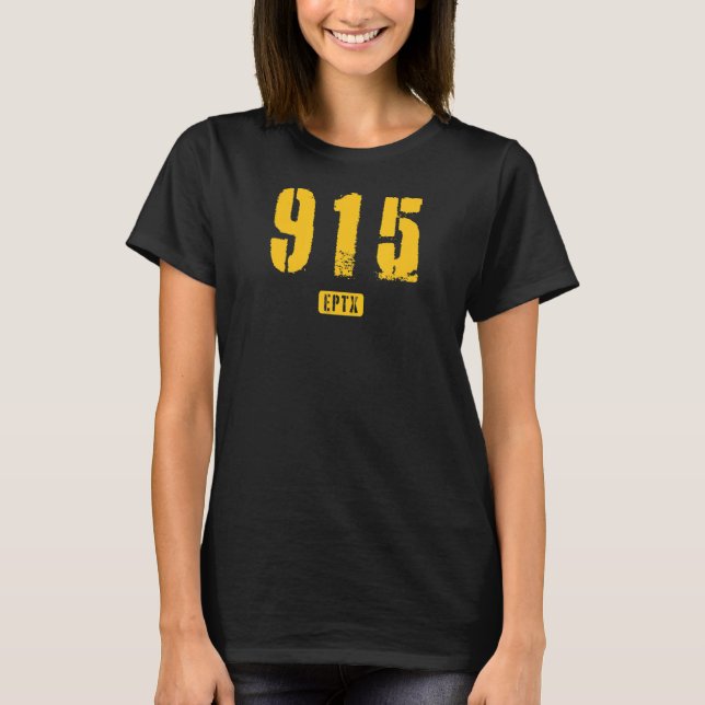 915 EPTX El Paso TX robustes Gestaltungskonzept T-Shirt (Vorderseite)