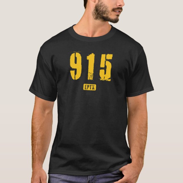 915 EPTX El Paso TX Rough Stencil Design_4 T-Shirt (Vorderseite)