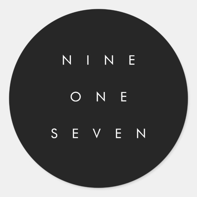 917 Bereichscode Runder Aufkleber (Vorderseite)