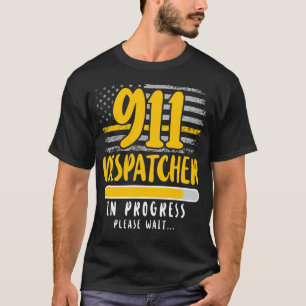 918 Dispatcher Thin Gold Line 911 Dispatcher in T-Shirt