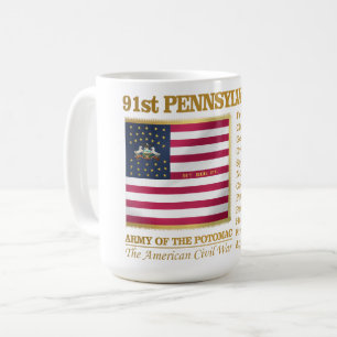 91. Freiwillige Infanterie Pennsylvanias (BH) Kaffeetasse