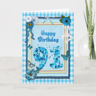 91. Geburtstag mit Scrapbook-Effekt Karte