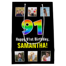 91. Geburtstag: Regenbogen "91", benutzerdefiniert