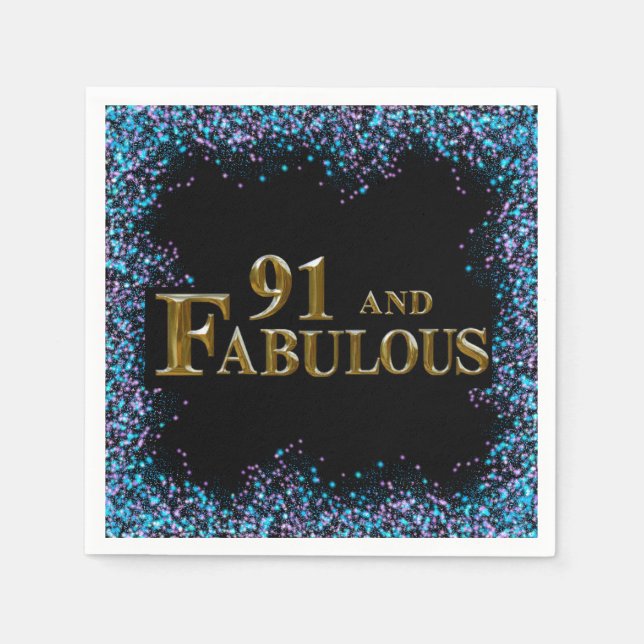 91. Geburtstag Serviette (Vorderseite)