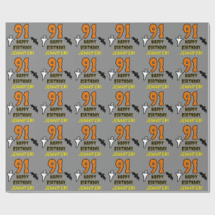 91. Geburtstag: Spooky Halloween Thema, Individuel Geschenkpapier