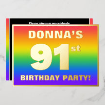 91. Geburtstagsparty: Spaß, farbenfrohe Regenbogen