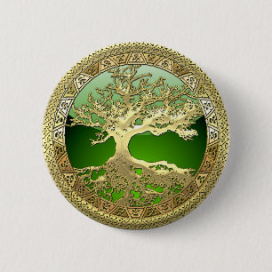 [91] Golden keltischer Lebensbaum [3D] Button