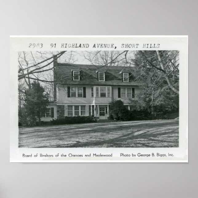 91 Highland Avenue Kurz Hills NJ Poster (Vorne)