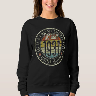 91 Jahre alt Oktober 1931 91. Geburtstag Sweatshirt