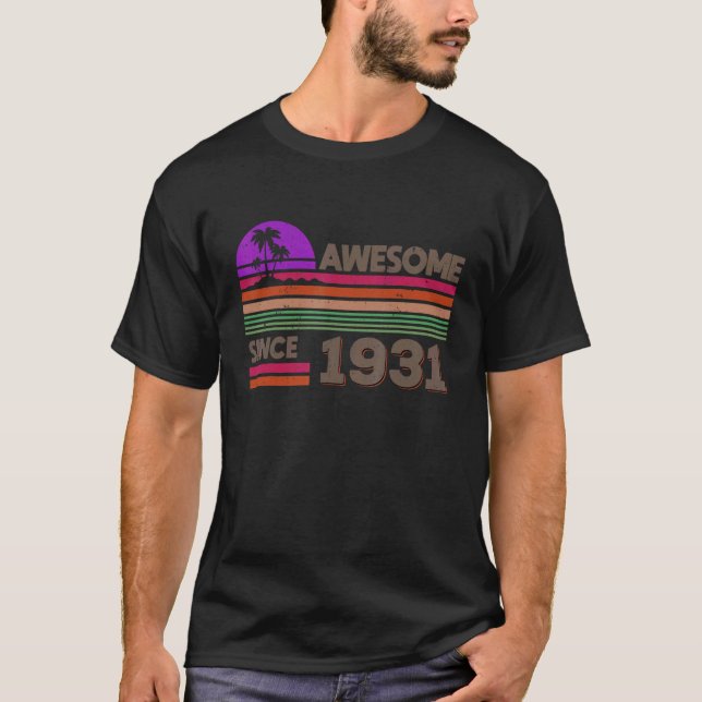 91 Jahre alte Männer Frauen Phantastisch seit 1931 T-Shirt (Vorderseite)
