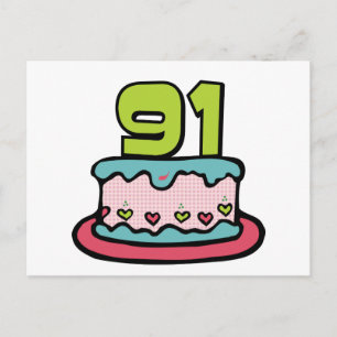 91-jähriger Geburtstagskuchen Postkarte