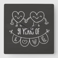 91. Jubiläum Geschenk Chalk Herzen