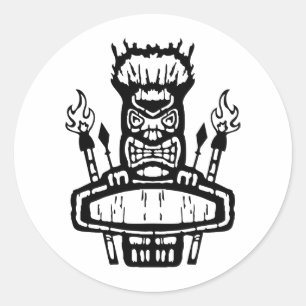 9213032011 Tiki (Rocker & Kustom) Runder Aufkleber