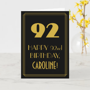 92. Geburtstag – Art Deco inspiriertes Aussehen "9 Karte