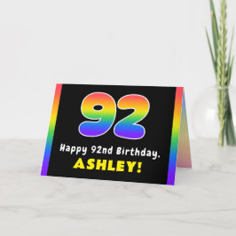 92. Geburtstag: Farbiger Regenbogen # 92, Individu Karte