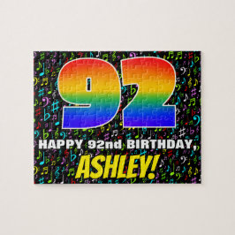 92. Geburtstag — Spaß, farbenfrohe Musiksymbole & Puzzle