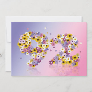92. Geburtstagsparty mit Blumenbriefen Einladung