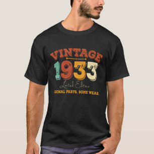 92 Jahre alt 1933 Vintages 92. Geburtstagsgeschenk T-Shirt