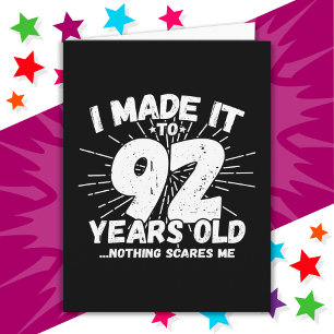 92 Jahre alt Sarcastic Meme Funny 92. Geburtstag Karte