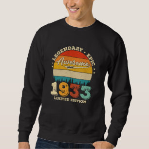 92 Jahre alter Tag 1933 Phantastisches 92. Geburts Sweatshirt